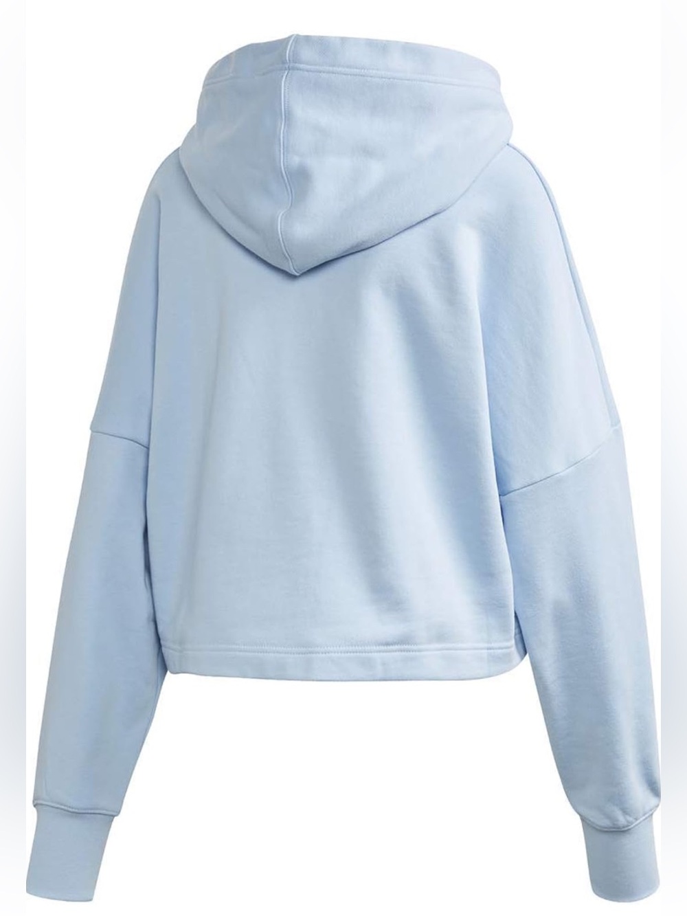 adidas Baby Blue & White Cropped Hoodie - Picture 3 of 6